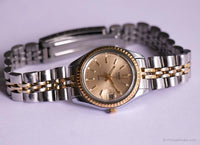 Vintage dos tonos Timex reloj para ella | Elegante fecha de cuarzo reloj