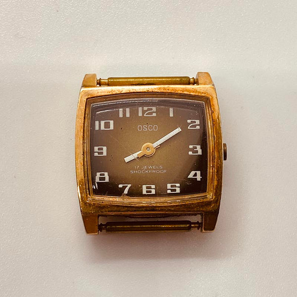 Rectangular Osco 17 Jewels Watch for Parts Repair NOT WORKING