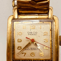 Rectangular Osco Parat German Garlated reloj Para piezas y reparación, no funciona