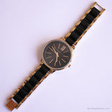 Cadran noir vintage Anne Klein montre | Montreuse de bracelet élégante