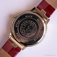 Vintage Mirror Dial Watch by Anne Klein | Red Strap Watch for Ladies