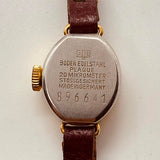 Small Art Deco Glashütte German Gold-Plated Watch for Parts & Repair - NOT WORKING