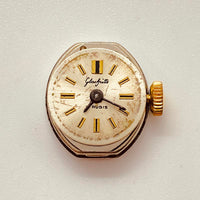 Pequeño art deco glashütte chapado en oro alemán reloj Para piezas y reparación, no funciona
