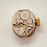 Pequeño art deco glashütte chapado en oro alemán reloj Para piezas y reparación, no funciona