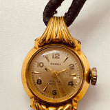 ساعة Swano 17 Rubis الألمانية المطلية بالذهب لقطع الغيار والإصلاح - لا تعمل