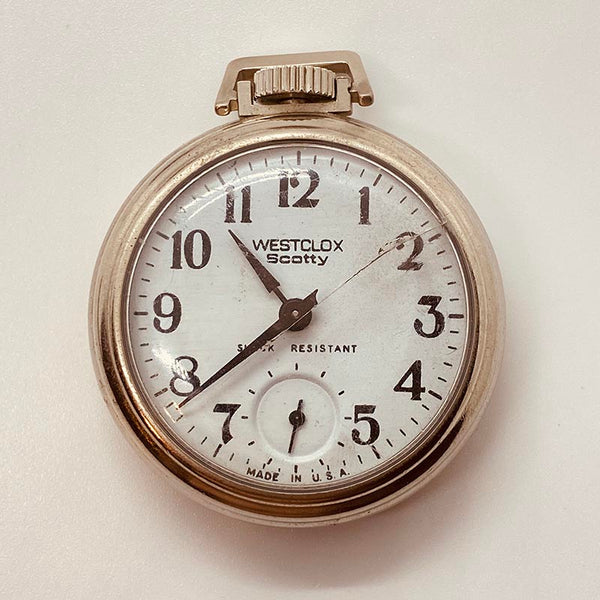 Westclox Scotty Made in US -Tasche Uhr Für Teile & Reparaturen - nicht funktionieren