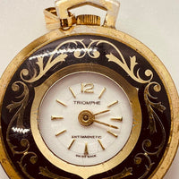 Art Deco Triomphe florale Schweizer machte Tasche Uhr Für Teile & Reparaturen - nicht funktionieren