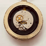 Floral Geneva Mechanical Pocket Watch for Parts & Repair - NOT WORKING