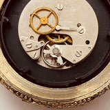 Floral Geneva Mechanical Pocket Watch for Parts & Repair - NOT WORKING