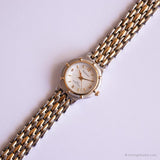 Vintage Two-tone Armitron Guarda | Chic Round White Dial Watch per lei