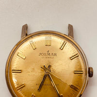 Josmar 17 Jewels Gold-Tone Swiss Made Watch for Parts & Repair - NOT WORKING