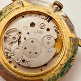 Josmar 17 Juwelen Gold-Tone Swiss gemacht Uhr Für Teile & Reparaturen - nicht funktionieren