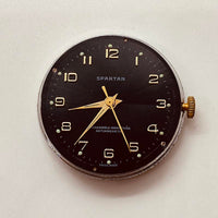 Dial negro de lujo espartano suizo hecho reloj Para piezas y reparación, no funciona