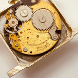 Hanover rectangular de aluminio suizo hecho reloj Para piezas y reparación, no funciona