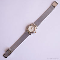 Krug-Baumen vintage reloj para damas | Dial ondulado tono plateado reloj