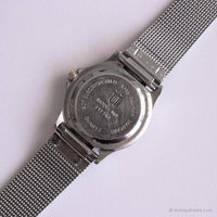 Vintage Krug-Baumen Uhr für Damen | Welliger Zifferblatt Silber-Ton Uhr