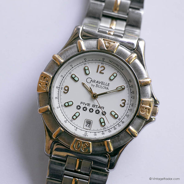 Silbermänner Bulova Fünf Sterne Uhr | Zweifarbig Caravelle Uhr Für Männer
