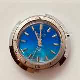 ساعة Starlon Executive Swiss Movt ذات القرص الأزرق من السبعينيات لقطع الغيار والإصلاح - لا تعمل