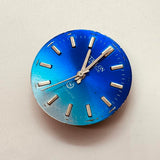 ساعة Starlon Executive Swiss Movt ذات القرص الأزرق من السبعينيات لقطع الغيار والإصلاح - لا تعمل