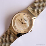 Jahrgang Pulsar Perlenblatt Uhr | Goldenes Kleid Uhr für Damen