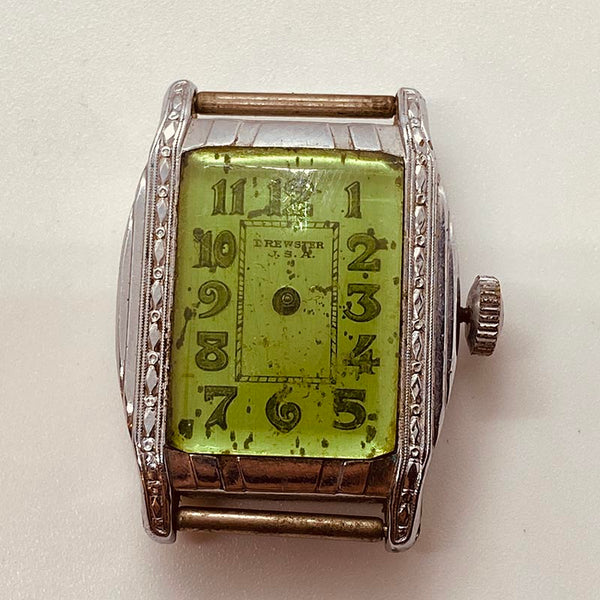1940er Jahre Brewster B.W.co. Hergestellt in den USA Graben Uhr Für Teile & Reparaturen - nicht funktionieren
