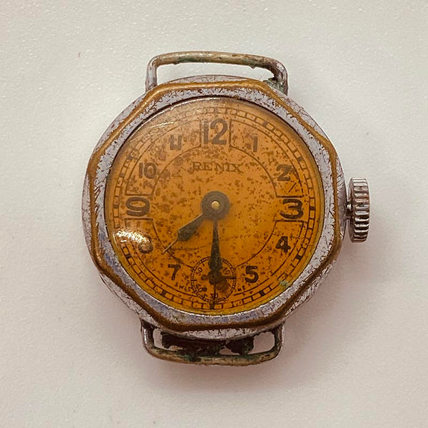 1930 ultra raro Renix Trench suiza reloj Para piezas y reparación, no funciona