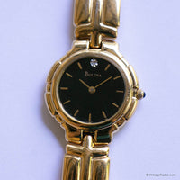Black Dial Gold-tone Bulova Women's Watch | Vintage Bulova Watches