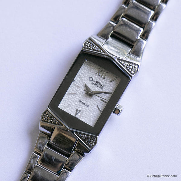 Vintage Caravelle by Bulova Tank Watch Ladies Bulova Diamond