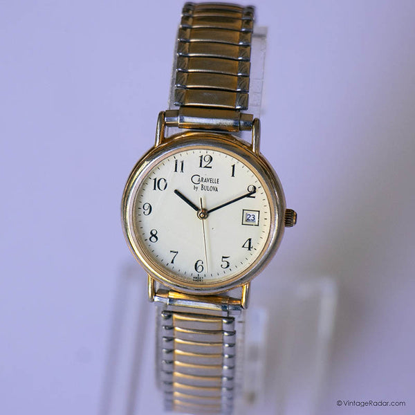Vintage Two-tone Caravelle by Bulova Watch for Ladies Round Dial