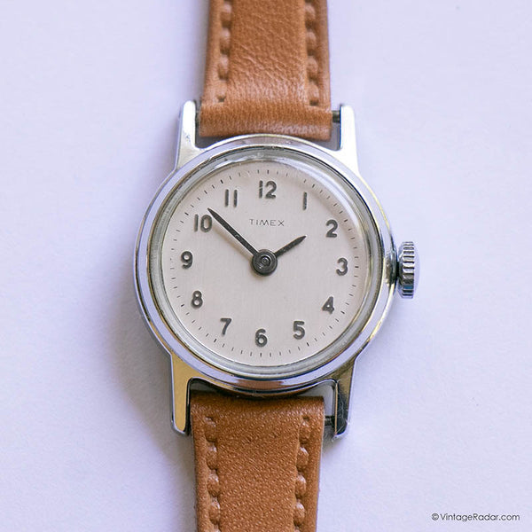 Dames classiques en cuir des années 90 Timex montre | Rétro des années 1990 Timex montre Pour les femmes