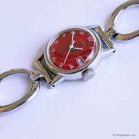 Cadran rouge ultra rare des années 80 Timex montre | Rétro Timex montre Pour les femmes
