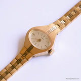 Gold-tone Mechanical Ladies Timex Watch | Vintage Timex Dress Watch - Vintage Radar