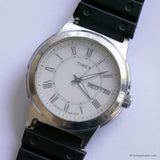 Vintage Silver-tone Timex Watch for Men | 40mm Large Timex Date Watch - Vintage Radar