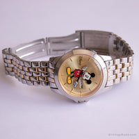 Vintage Large Mickey Mouse Watch | Stainless Steel Gold-tone Watch