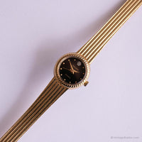 Vintage winzig Gruen Uhr für Damen | Schwarze Zifferblattmode Uhr