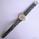 Vintage Envoy Swiss Mechanical Date Watch with Textured Green Strap - Vintage Radar
