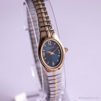 Dial azul vintage reloj por Embassy | Pequeño dos tonos reloj para mujeres