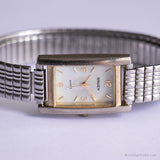 Vintage Gruen Pearl Dial Watch | Ladies Japan Quartz Rectangular Watch