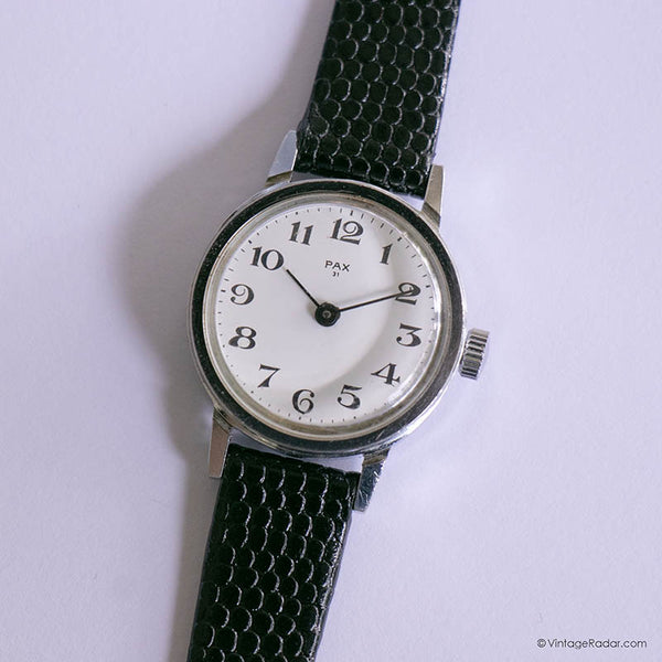 Petit silver-tone Pax Mécanique montre | Vintage minimaliste montre