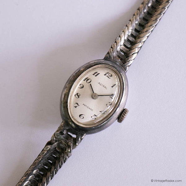 Anticicocos de tono de plata astral mecánico reloj | Damas vintage reloj