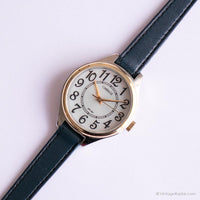Chariot bicolore vintage par Timex montre | Cadran rond occasionnel montre