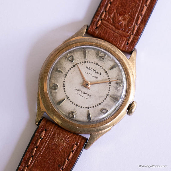 Heurlux antimagnétique 17 Rubis mécanique montre | Montres vintage pour hommes