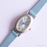 Vintage Blue Dial Watch by Carriage | Oval Dial Steel Watch by Timex