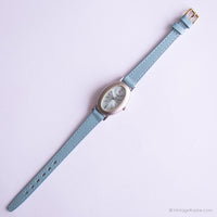 Vintage Blue Dial Watch by Carriage | Oval Dial Steel Watch by Timex