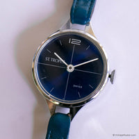 Orologio svizzero meccanico raro St. Tropez | Abito blu degli anni '90 per le donne