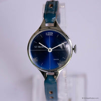 Orologio svizzero meccanico raro St. Tropez | Abito blu degli anni '90 per le donne