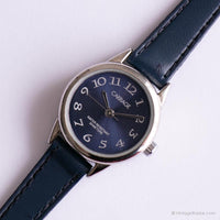 Chariot à cadran bleu vintage montre | Timex Quartz montre Pour dames