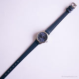 Carro de dial azul vintage reloj | Timex Cuarzo reloj para damas