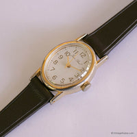 Gold-Tone Vintage Jean Paul Mechanical Watch for Ladies Oval Case