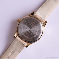 Vintage Pearly Dial Uhr von Timex | Weißes Gurtdatum Uhr für Frauen